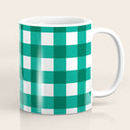 Classic Green Gingham Checkered Pattern Coffee Mug Gallery Image 1