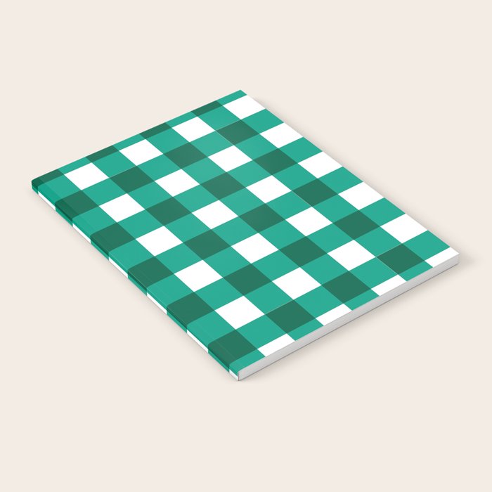 Classic Green Gingham Checkered Pattern Notebook Gallery Image 1