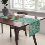 Azure teal Boho Jewel Mandala Table Runner Gallery Image 2