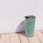 Azure teal Boho Jewel Mandala Travel Mug Gallery Image 4