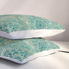 Azure teal Boho Jewel Mandala Pillow Sham Gallery Image 3