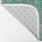 Azure teal Boho Jewel Mandala Bath Mat Gallery Image 2