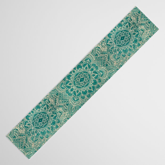 Azure teal Boho Jewel Mandala Table Runner Gallery Image 3