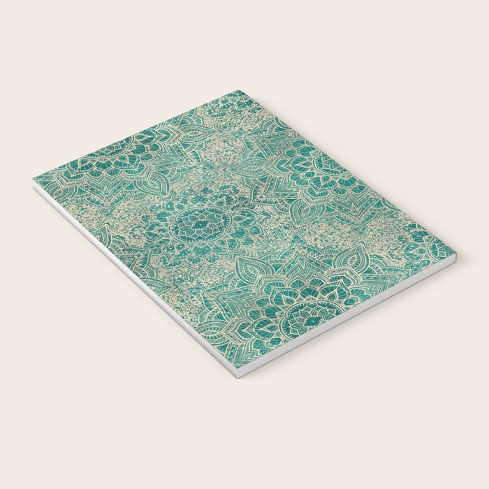 Azure teal Boho Jewel Mandala Notebook Gallery Image 3