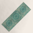 Azure teal Boho Jewel Mandala Yoga Mat Gallery Image 1