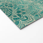 Azure teal Boho Jewel Mandala Welcome Mat Gallery Image 2