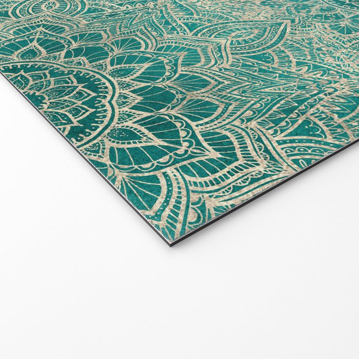 Azure teal Boho Jewel Mandala Welcome Mat Gallery Image 2