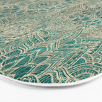 Azure teal Boho Jewel Mandala Bath Mat Gallery Image 3