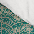Azure teal Boho Jewel Mandala Comforter Gallery Image 4