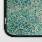 Azure teal Boho Jewel Mandala Laptop Sleeve Gallery Image 3