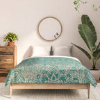 Azure teal Boho Jewel Mandala Comforter Gallery Image 3