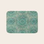 Azure teal Boho Jewel Mandala Bath Mat Gallery Image 1