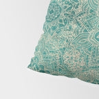 Azure teal Boho Jewel Mandala Pillow Sham Gallery Image 4