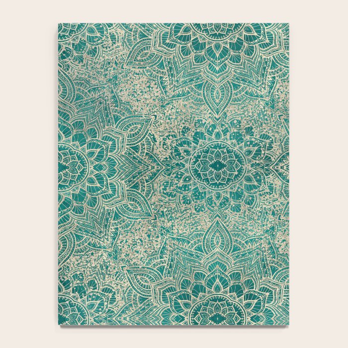 Azure teal Boho Jewel Mandala Notebook Gallery Image 4