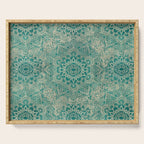 Azure teal Boho Jewel Mandala Serving Tray Gallery Image 1