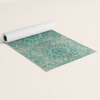 Azure teal Boho Jewel Mandala Yoga Mat Gallery Image 2