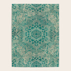 Azure teal Boho Jewel Mandala Poster Gallery Image 4