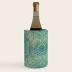 Azure teal Boho Jewel Mandala Wine Chiller Gallery Image 3