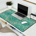 Azure teal Boho Jewel Mandala Desk Mat Gallery Image 2