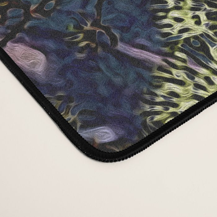 The Downwards Climbing - Summer Tree & Mountain Ukiyoe Nature Landscape in Green Desk Mat Gallery Image 4