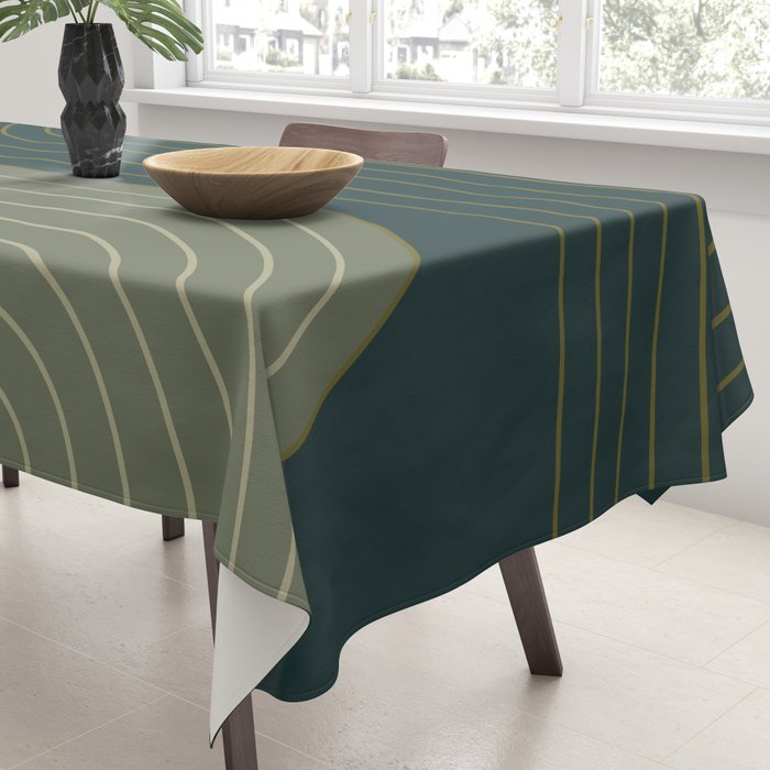 Two Tone Line Curvature XXXVII Tablecloth Gallery Image 3