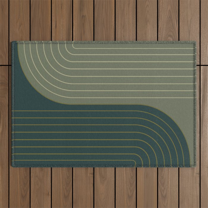 Two Tone Line Curvature XXXVII Outdoor Rug Gallery Image 1