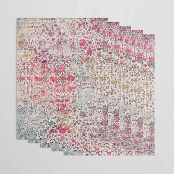 N258 - Vintage Glam Farmhouse Boho Traditional Floral Moroccan Style Wrapping Paper Gallery Image 3