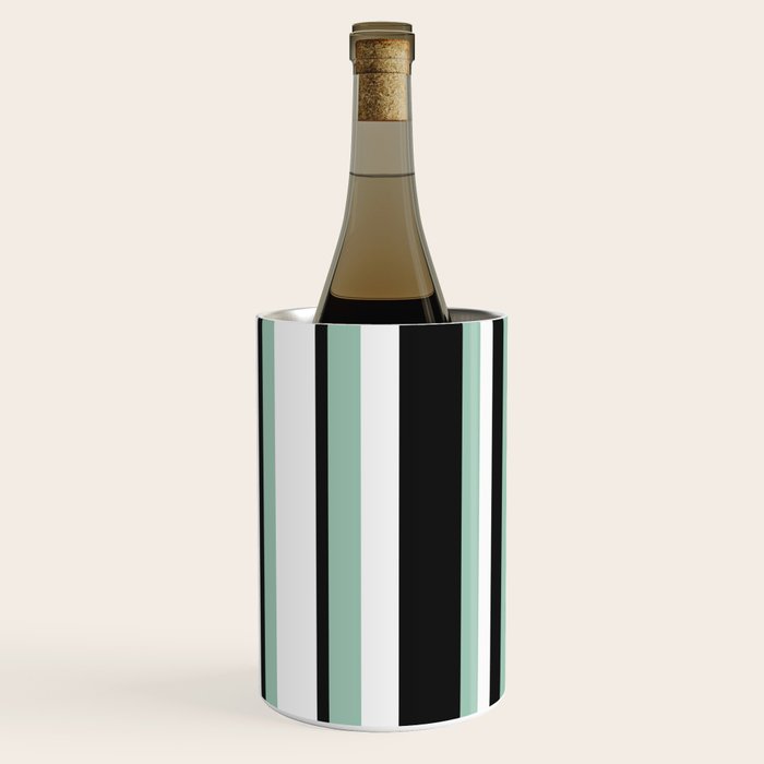 Classic Stripes XII - Mint, Black and White Wine Chiller Gallery Image 3