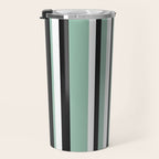 Classic Stripes XII - Mint, Black and White Travel Mug Gallery Image 3