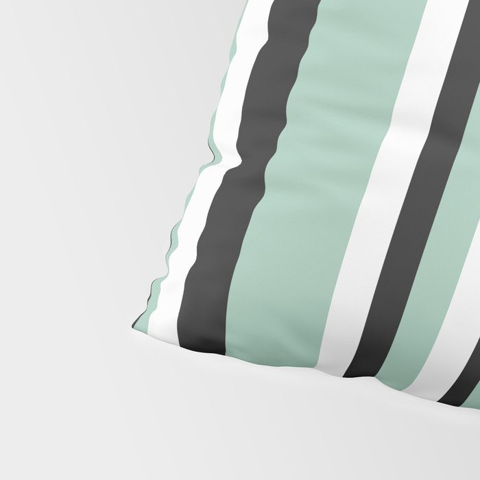Classic Stripes XII - Mint, Black and White Pillow Sham Gallery Image 4