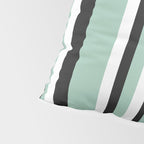 Classic Stripes XII - Mint, Black and White Pillow Sham Gallery Image 4