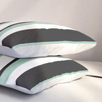 Classic Stripes XII - Mint, Black and White Pillow Sham Gallery Image 3
