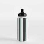 Classic Stripes XII - Mint, Black and White Water Bottle Gallery Image 2