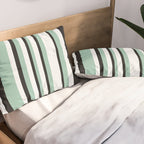 Classic Stripes XII - Mint, Black and White Pillow Sham Gallery Image 2