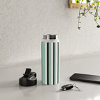 Classic Stripes XII - Mint, Black and White Water Bottle Gallery Image 4
