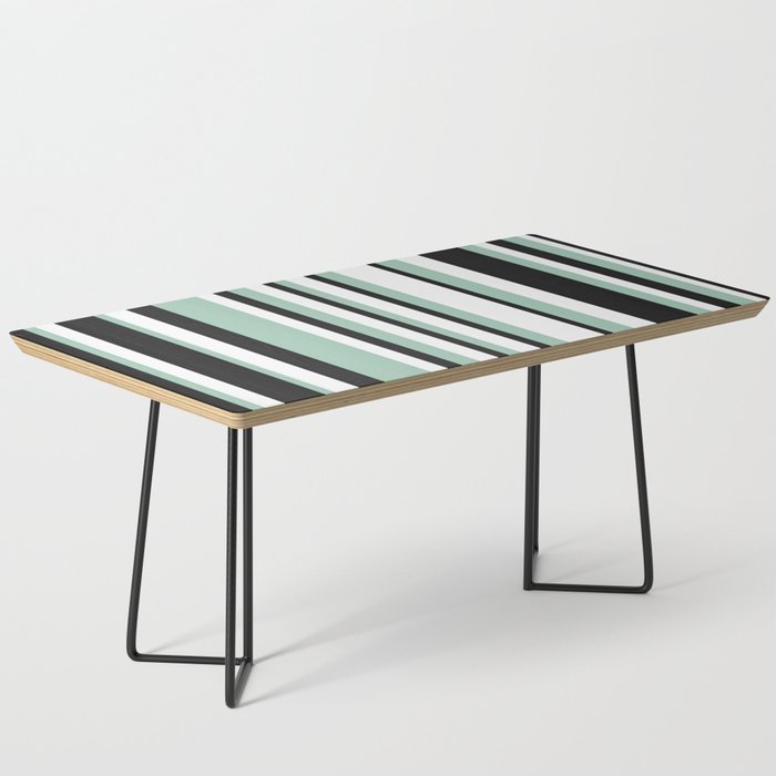Classic Stripes XII - Mint, Black and White Coffee Table Gallery Image 1