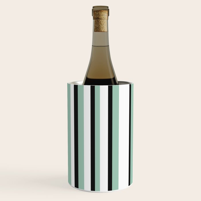 Classic Stripes XII - Mint, Black and White Wine Chiller Gallery Image 1