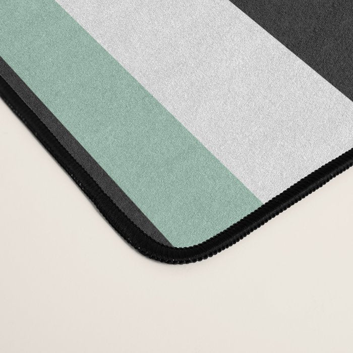 Classic Stripes XII - Mint, Black and White Desk Mat Gallery Image 4