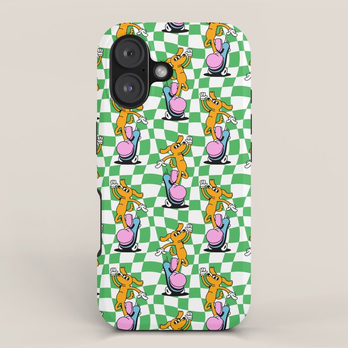 Retro dog cartoon character pattern iPhone Case Gallery Image 1