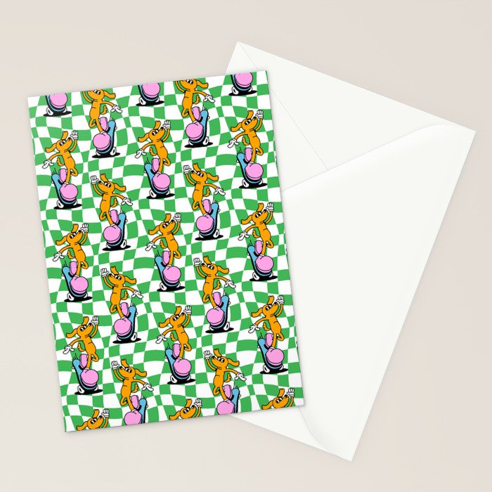 Retro dog cartoon character pattern Stationery Card Gallery Image 2
