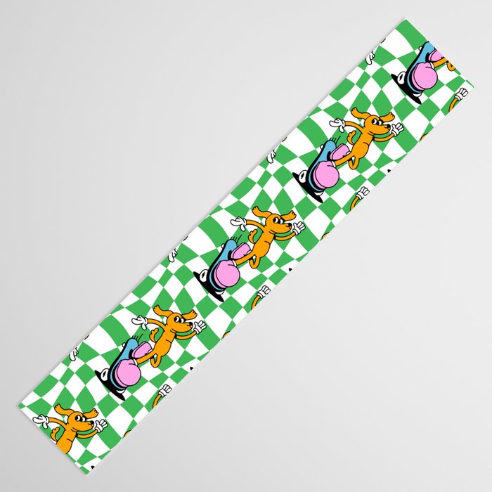 Retro dog cartoon character pattern Table Runner Gallery Image 3