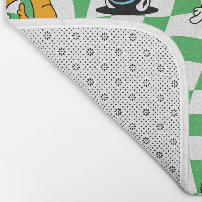 Retro dog cartoon character pattern Bath Mat Gallery Image 2