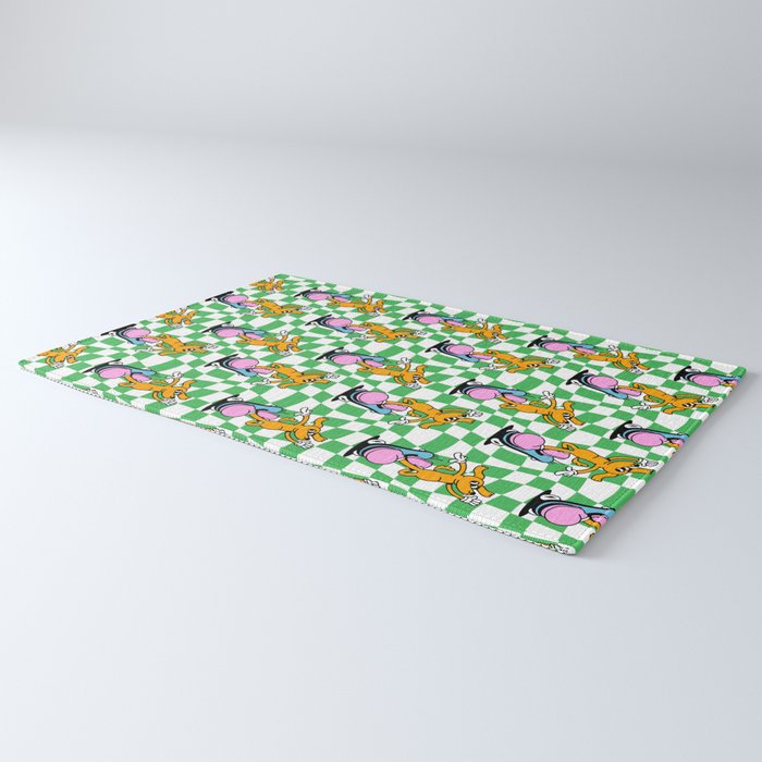 Retro dog cartoon character pattern Rug Gallery Image 3