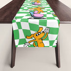 Retro dog cartoon character pattern Table Runner Gallery Image 1
