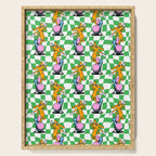 Retro dog cartoon character pattern Serving Tray Gallery Image 1
