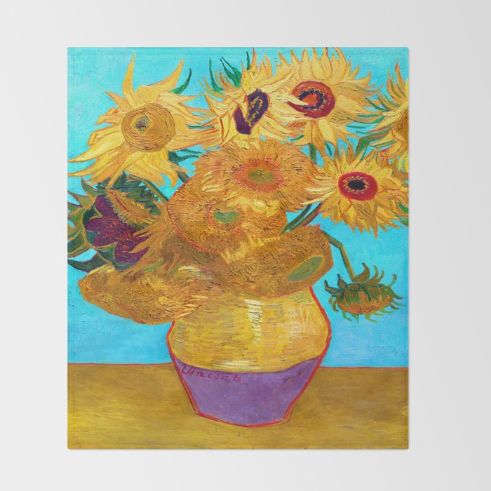 Van Gogh Sunflowers Throw Blanket Gallery Image 2