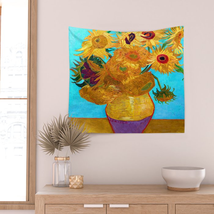 Van Gogh Sunflowers Wall Tapestry Gallery Image 2