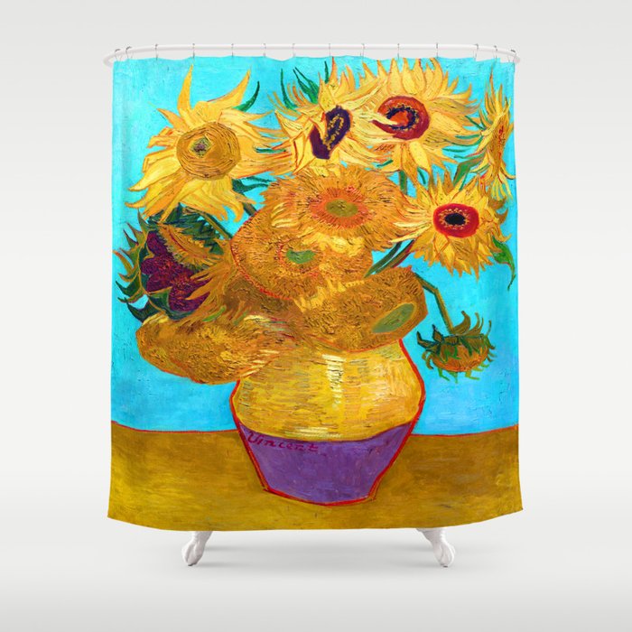Van Gogh Sunflowers Shower Curtain Gallery Image 1