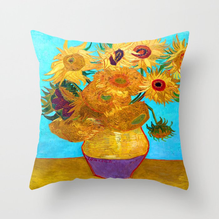 Van Gogh Sunflowers Throw Pillow Gallery Image 6