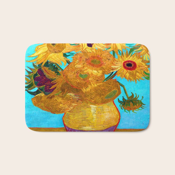 Van Gogh Sunflowers Bath Mat Gallery Image 1